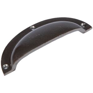 130x50mm Curved Cabinet Cup Handle - Raw by Hammer and Tongs