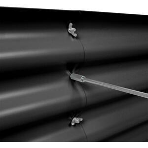 Rounded Galvanised Steel Raised Garden Bed - 180cm x 90cm - 2pc - Black by Harbour Housewares