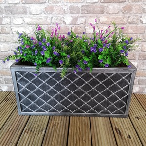 Lazio Trough Pewter Garden Planter - Pewter by Samuel Alexander
