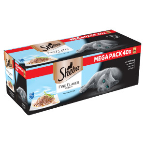 Pack of Sheba Fine Flakes Selection Pouches - 40 by Sheba