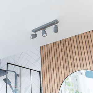 Benton Grey 3 Way Bathroom Ceiling Bar Spotlight - Grey by ValueLights