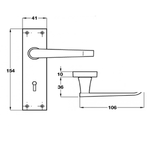 Door Handles Victorian Straight Lever Internal Lock - Satin - Satin by Betley Butterfly