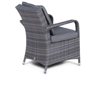 Arizona Fire Pit Round Rattan Patio Dining Set - Grey / 4 by Giardino