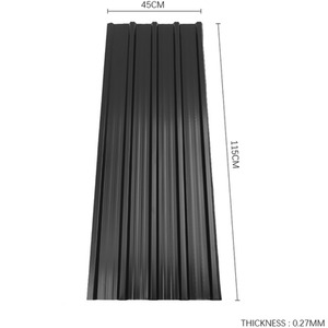 Set of 12 Steel Corrugated Panels - Black by Livingandhome