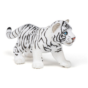 PAPO Wild Animal Kingdom White Tiger Cub Toy Figure - Black by PAPO