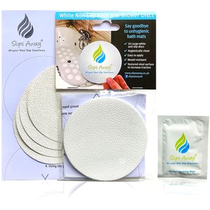 Non Slip Large Bath Stickers - White - White by Slips Away