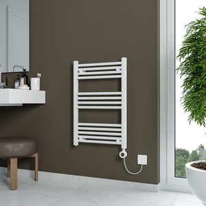 Grace Electric Designer Towel Radiator - WHITE / 50cm by Agadon