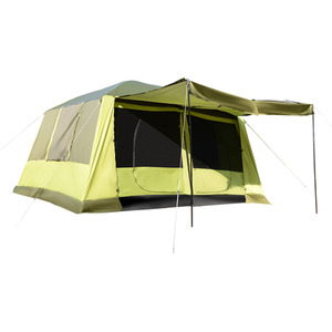 Outsunny Two Room Tunnel Tent with Porch for 4-8 Man - Yellow by Outsunny