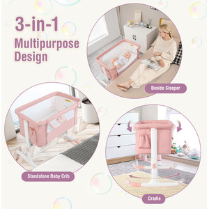 3-in-1 Baby Bedside Bassinet by Costway