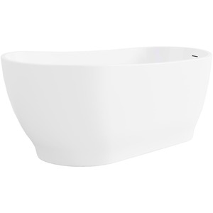 Brisa Glossy Freestanding Acrylic Bathtub - White by Fino Stone