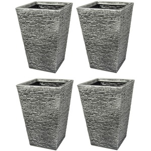 Tall Brick Effect Flared Planter - Grey / 4 by Shop4allsorts