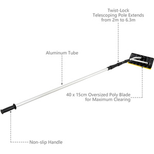 Telescoping Snow Roof Rake - Black by Costway