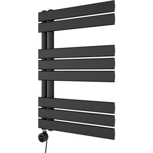 Lola Open Electric Designer Towel Radiator - BLACK / 50cm by Agadon