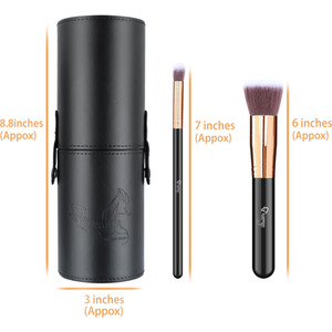 12 pcs Makeup Brush Set with Travel Case - Rose Gold by Livingandhome