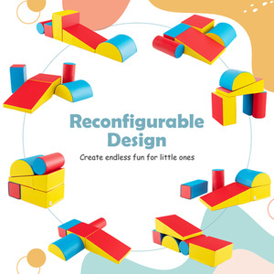 5-Piece Kids Climb Crawl Activity Playset - Red by Costway