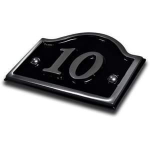 Aluminium Bridge House Number 10 - Black by The house nameplate company