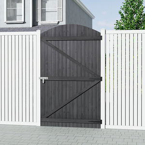 Wooden Arch Garden Gate - Grey / 105cm / 180cm by lifeideas
