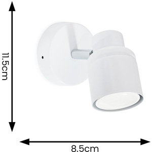 Benton IP44 Bathroom Spotlight Adjustable Wall Light and Cool LED Bulb - White by ValueLights