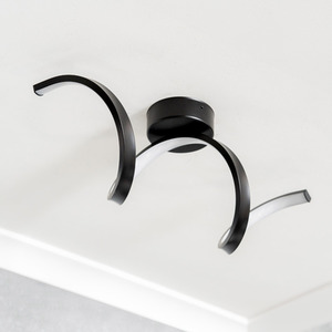 Infinity IP44 Rated Single Twist Integrated LED Wall Ceiling Light - Matte Black by ValueLights