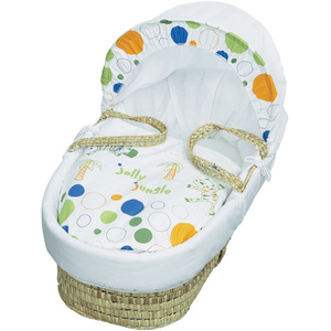 Jolly Jungle Palm Moses Basket - White by Kinder Valley