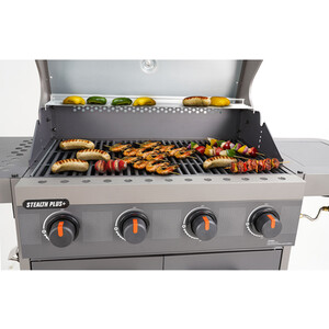 Arizona 4 Burner Gas BBQ with Side Burner - Black
