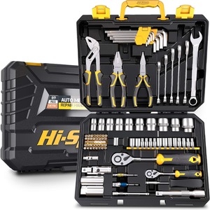 89 Piece Auto Car Mechanics Sockets and Spanners Kit - Yellow by Hi-Spec