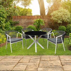 Maisie Dining Set - Grey and Black