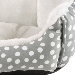 Luxury Polka Dot Dog Bed L - Grey by Dreampaws