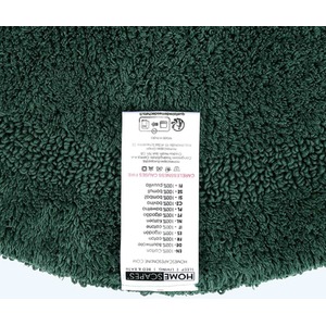 Luxury Reversible Round Bath Mat - Moss Green by Homescapes