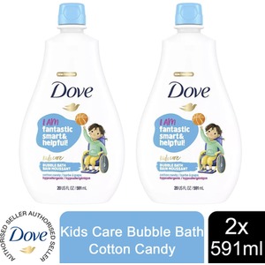 Dove Kids Care Bubble Bath Cotton Candy Hypoallergenic for Delicate Skin, 591ml - Buy 2 / 2x by Dove