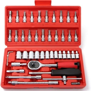 46 Piece Mechanical Wrench Set with Storage - Red