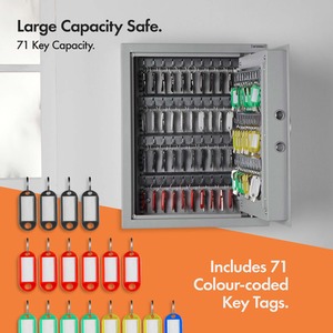 71 Key Wall Mountable Digital Safe - Grey by VonHaus