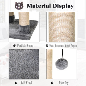 Pawhut Cat Tree Tower - Grey by Pawhut