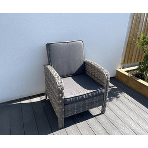 Dorchester 6 Piece Rattan Wicker Garden Dining Set - Grey by Madefor.living