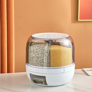 Food Dispenser Cereal Storage Container - White by Livingandhome