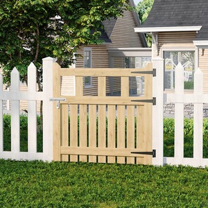 Spruce Wood Garden Fence Gate with Raised Sides by Livingandhome