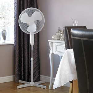 16inch Low Noise Oscillation Pedestal Fan - White by Unbranded