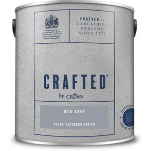 Crown Crafted Suede Textured Paint - Mid grey by Crown Paints