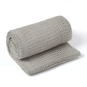 Soft Cotton Cellular Pram Blanket - Grey by Clair de Lune