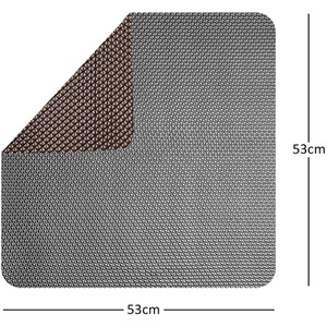 Reversible Square Dual-Colour PVC Shower Mat - Grey / Brown / 53cm x 53cm by Nicoman