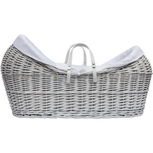 White Waffle White Pod Moses Basket by Kinder Valley
