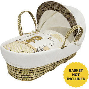 Tiny Ted Cream Moses Basket Bedding Set by Kinder Valley