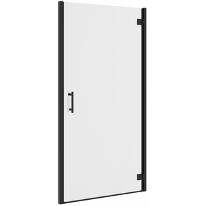 Brass Hinged Shower Door Enclosure Easy Clean - Matte Black / 100cm