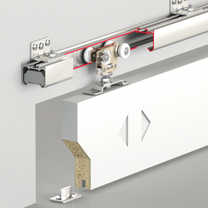 Sliding Door Track Kit Top Hung Heavy Gear System Set - 1200mm Track - Silver by DecorAndDecor