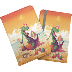 Crocodile On A Beach Holiday Passport Cover - Yellow by Warren Reed - Designer