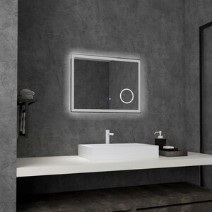 kleankin Bathroom Mirror with Front and Backlit, 3X Magnification, Anti-Fog - Clear by kleankin