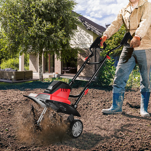 Costway Electric Tiller and Cultivator-Red - Red by Costway