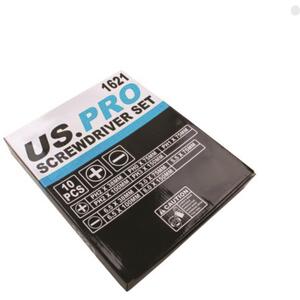 US PRO Tools 10 Piece Screwdriver Set Phillips Slotted With Magnetic Tip 1621 - Blue by US PRO