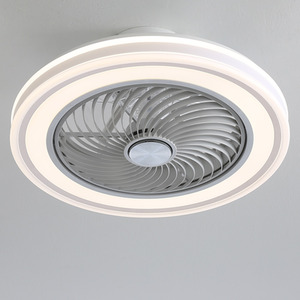 Acrylic Round LED Ceiling Fan Light with Fan Guard - White by Livingandhome