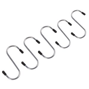 65mm Heavy-Duty Iron S-Hooks Pack of 5 - Silver by Ashley